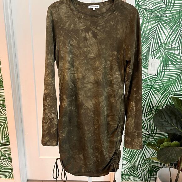 Cotton Citizen Lisbon Tie Dye Long Sleeve Drawstring Mini Dress Small - Picture 2 of 10